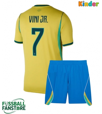 Brasilien Vinicius Junior #7 Replik Heimtrikot Kinder WM 2026 Kurzarm (+ Kurze Hosen)